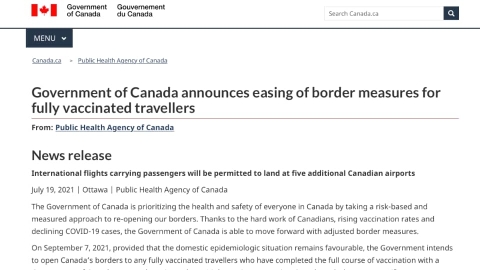 border opening news release