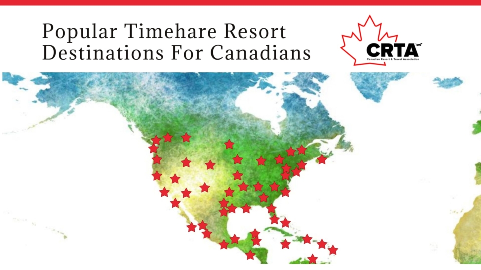 Map Of Popular Timeshare Destinations