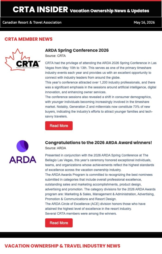 CRTA Weekly Insider May 16, 2026.