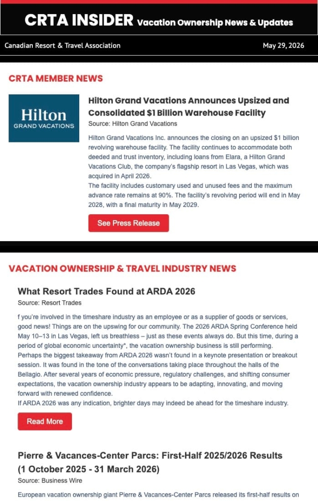 CRTA Weekly Insider May 29, 2026.