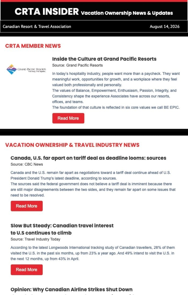 CRTA Weekly Insider Aug 14, 2026.