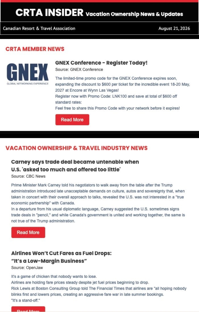 CRTA Weekly Insider Aug 21, 2026.