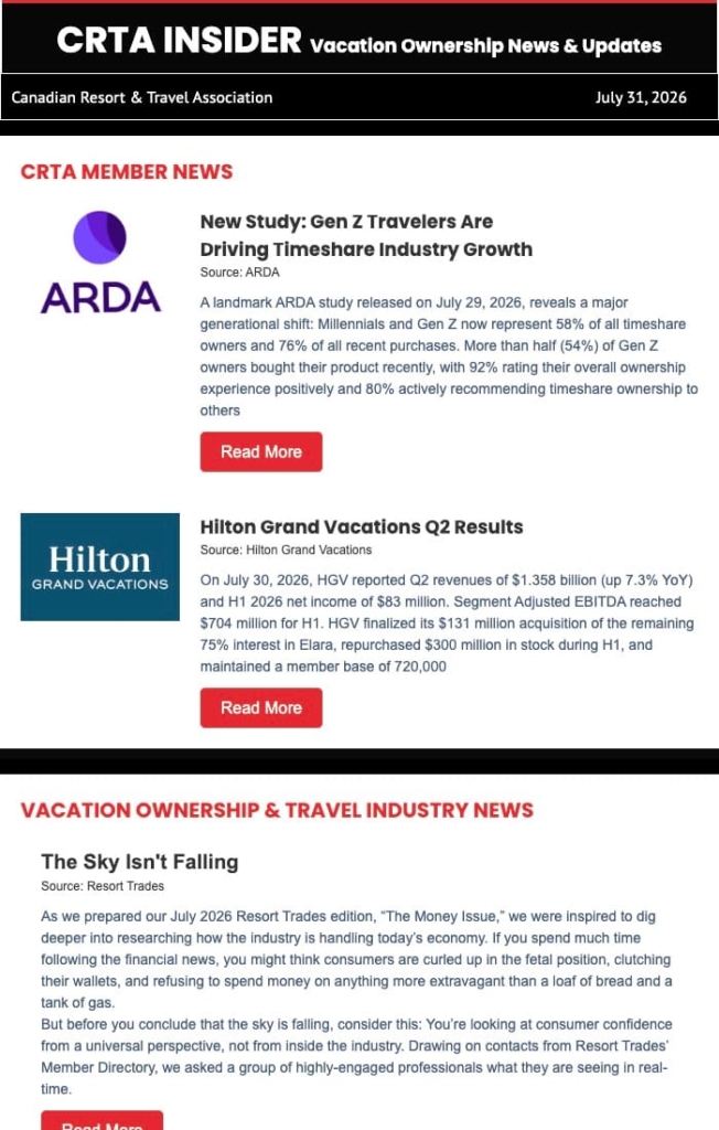 CRTA Weekly Insider July 31, 2026.